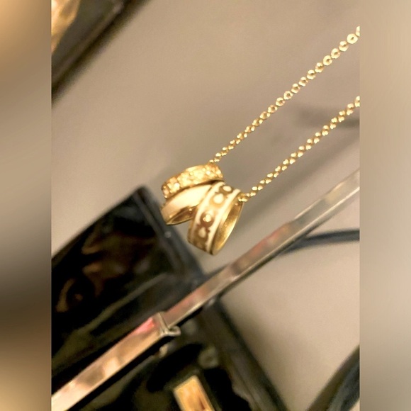 COACH “C” Signature Crystal Rondelle x3 Charms w/COACH Necklace, Authentic, EUC - Picture 6 of 11